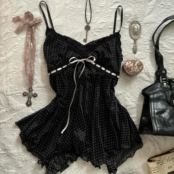 Black Polka Cami Top