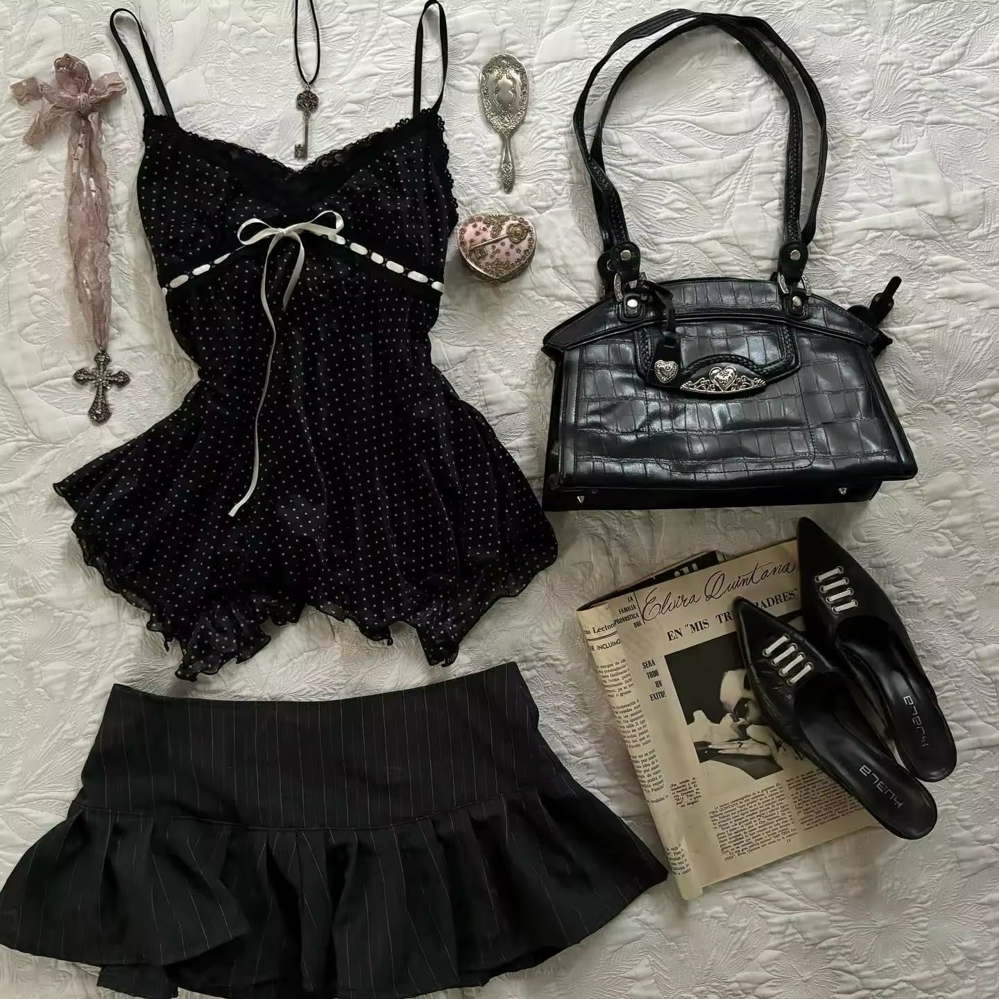 Black Polka Cami Top