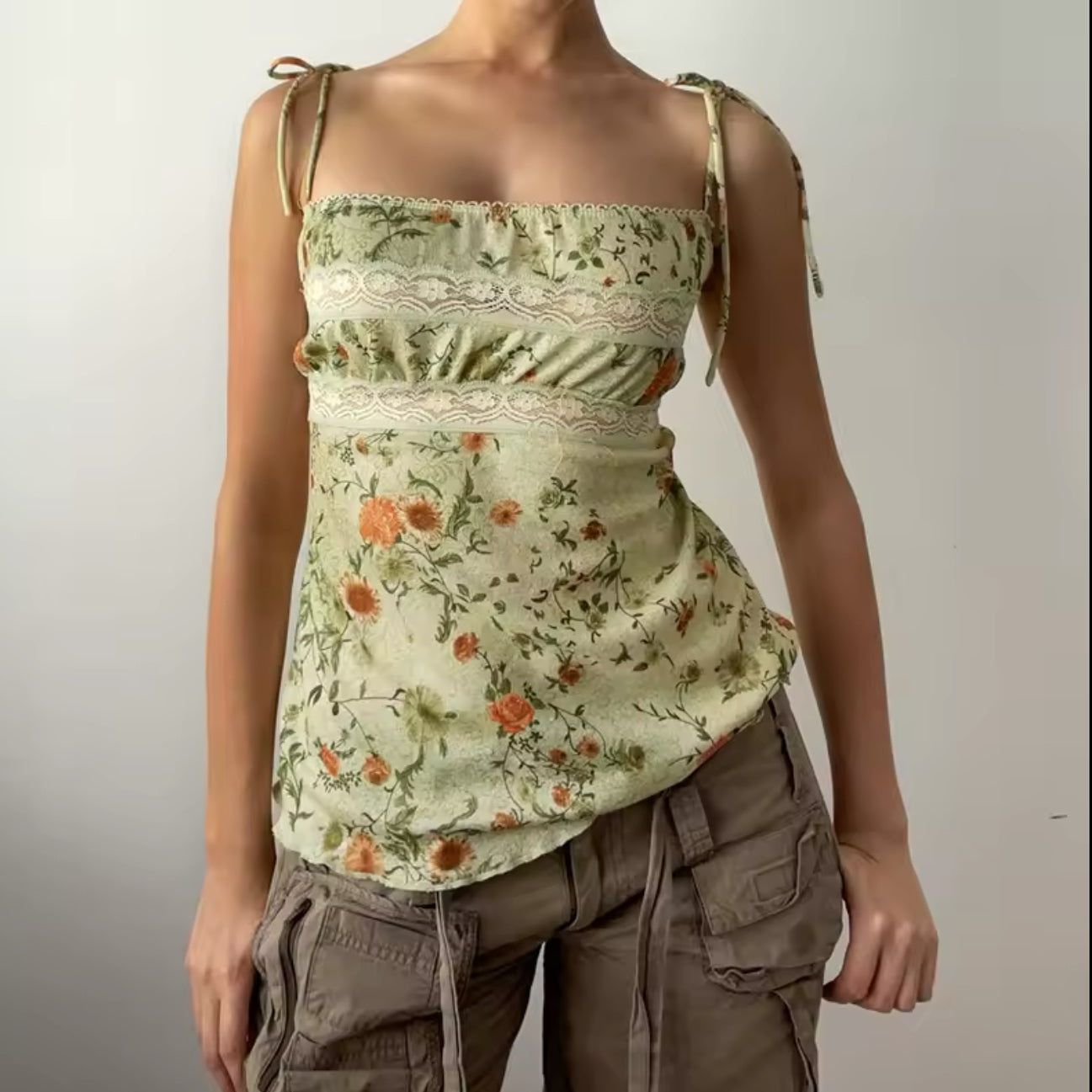Green Satin Top